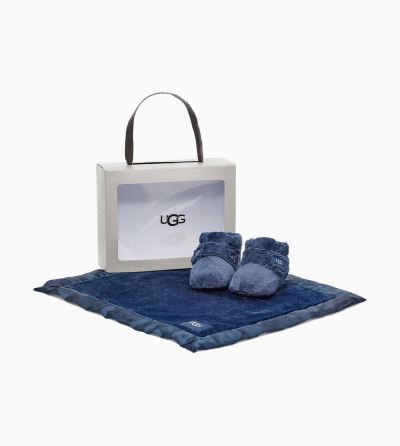 UGG Bixbee Bootie and Lovey Blanket Baby Boots Navy - AU 582IZ